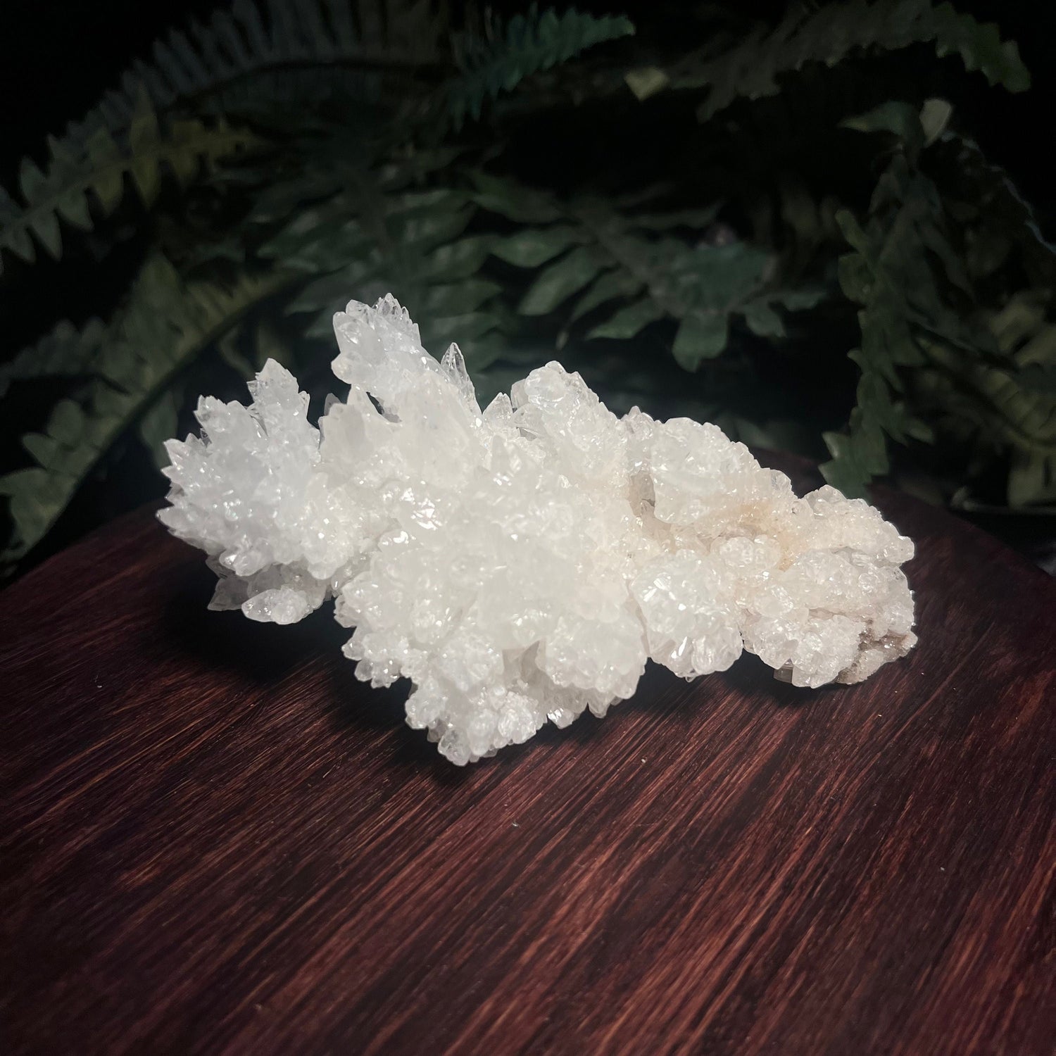 Discover the natural beauty and serene elegance of our Aragonite specimen, a captivating addition to any mineral collection or decorative display. Renowned for its intricate crystalline structure and soft, pearlescent white color, each piece of White Aragonite is a unique testament to the wonders of nature. White Aragonite specimen, stunning sparkling piece.
