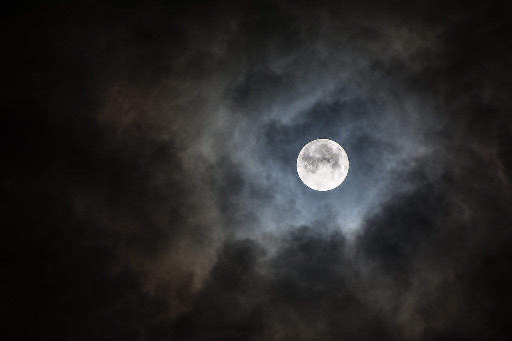 Full moon in clouds