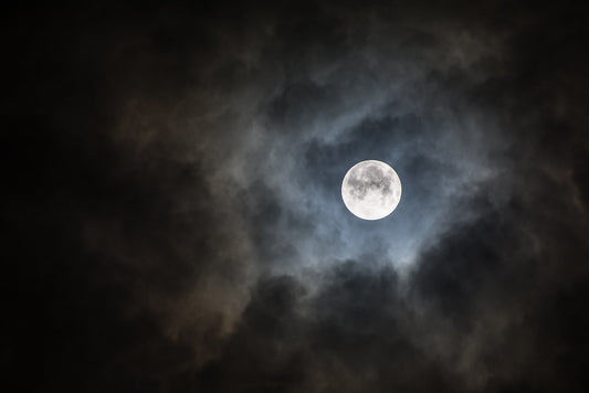Full moon in clouds
