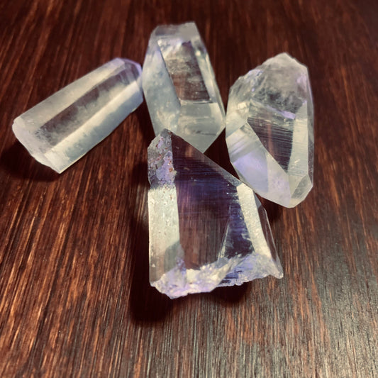 Clear Quartz crystal point close up