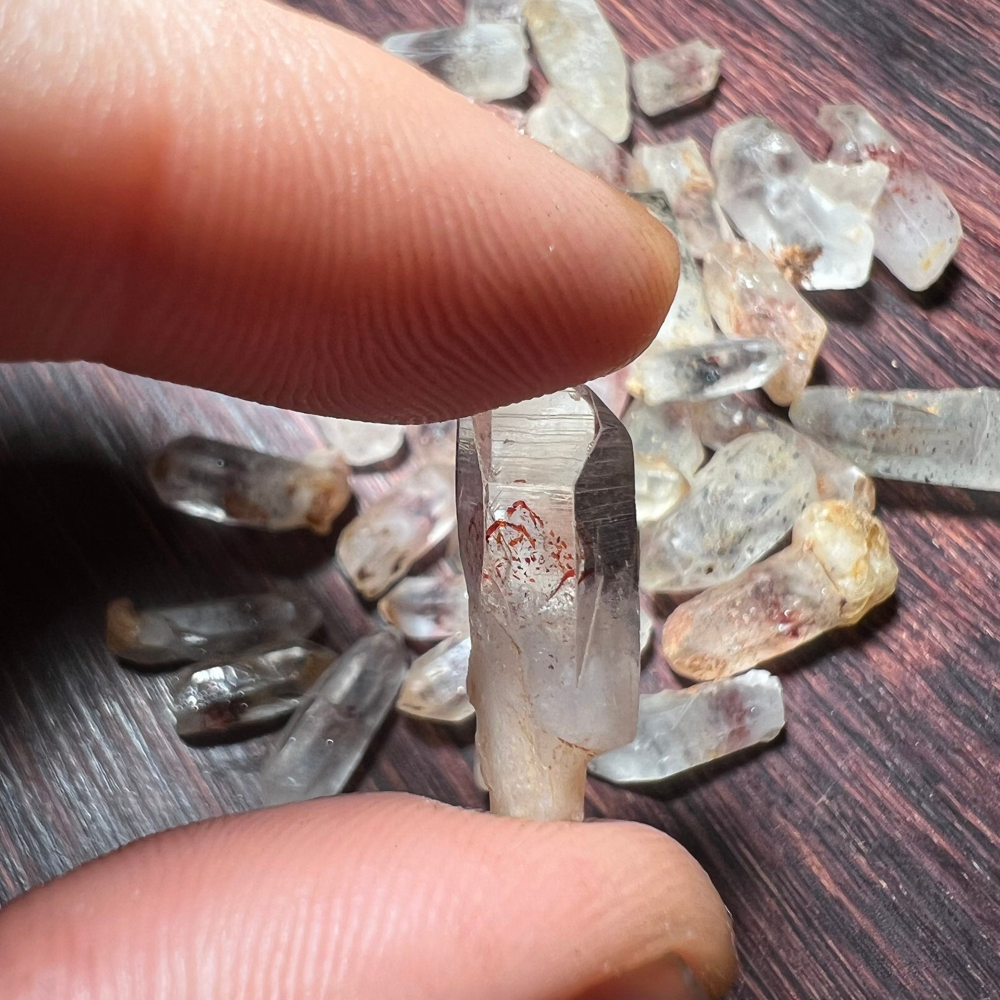 Quartz with Hematite close up