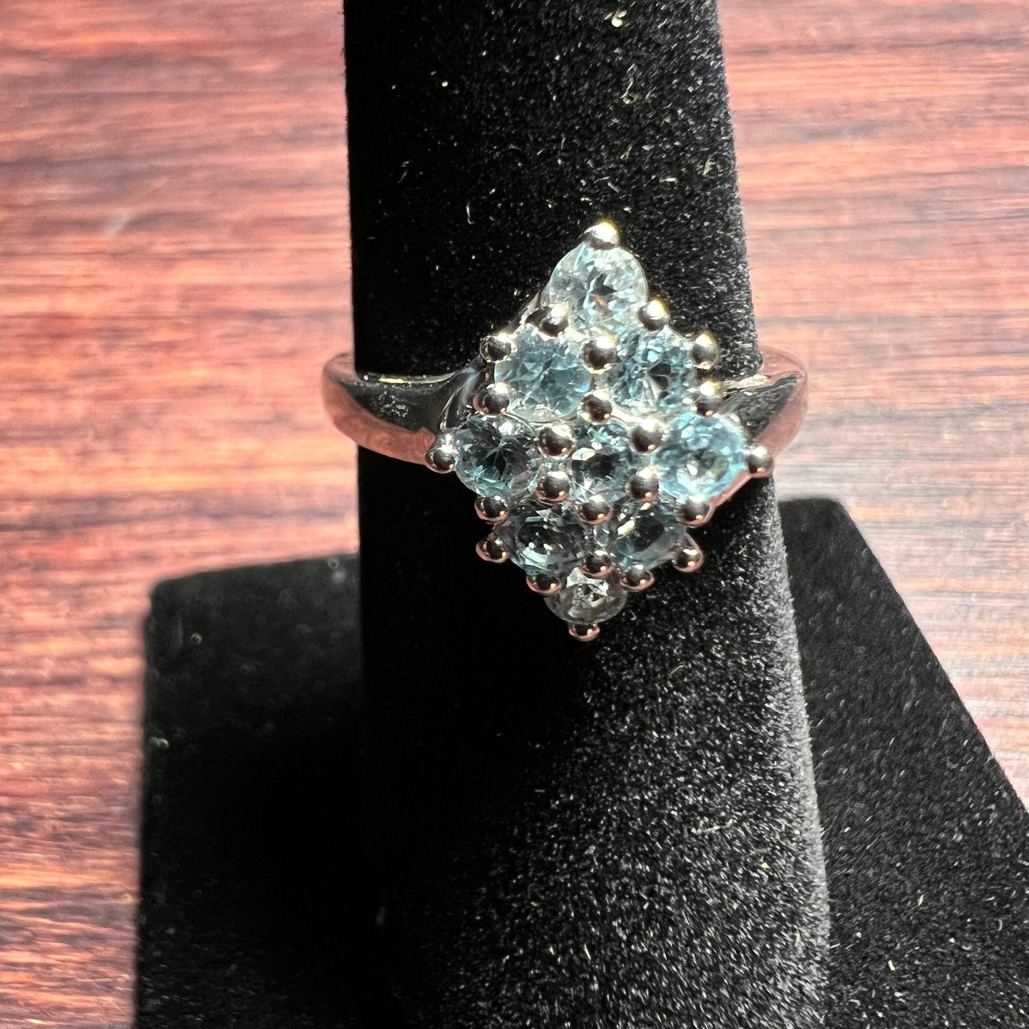 Rhodium over Sterling silver Topaz Ring | Size 7