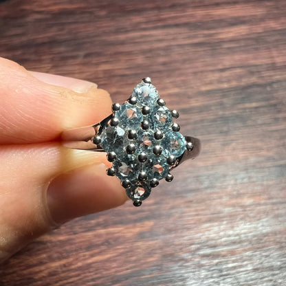 Rhodium over Sterling silver Topaz Ring | Size 7
