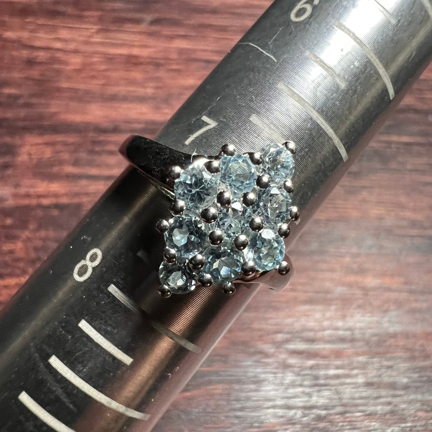 Rhodium over Sterling silver Topaz Ring | Size 7
